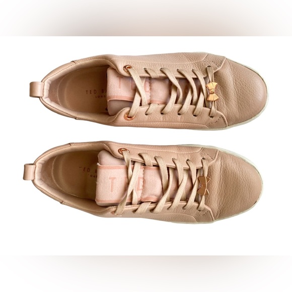 Ted Baker Women's Tedah Branded Leather Trainers - Pink EU 36.5/ US6 - Picture 3 of 11